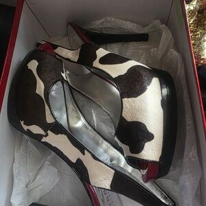 BNIB GUESS Stylish Cow Print Women's Heels